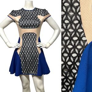 ALICE McCALL Angel On Wheels Color Block Skater Fit & Flare Mini Dress 4 S